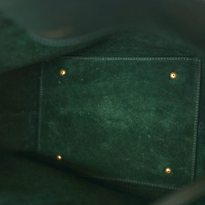 Saint Laurent Shiny Calfskin Le 37 Bucket Bag Vert Fonce 6 of 11