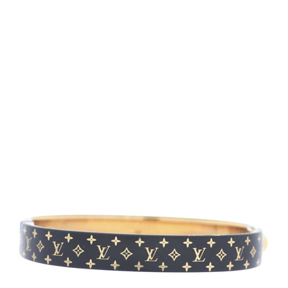 Louis Vuitton Monogram Nanogram Cuff M Black Gold 3 of 5