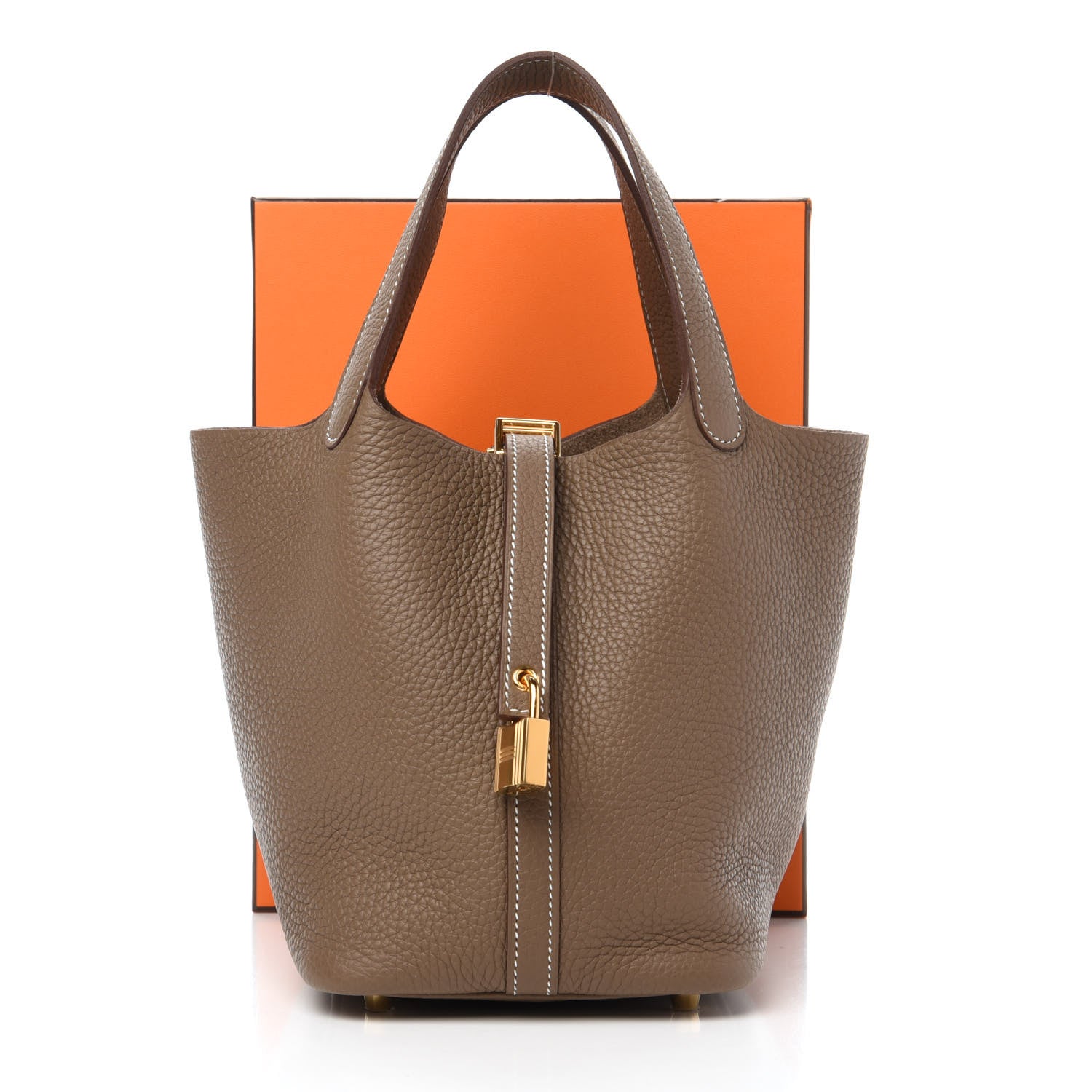 Hermes Taurillon Clemence Picotin Lock 18 PM Etoupe 11 of 11