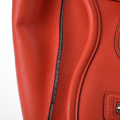 Celine Drummed Calfskin Mini Luggage Vermillion 10 of 16
