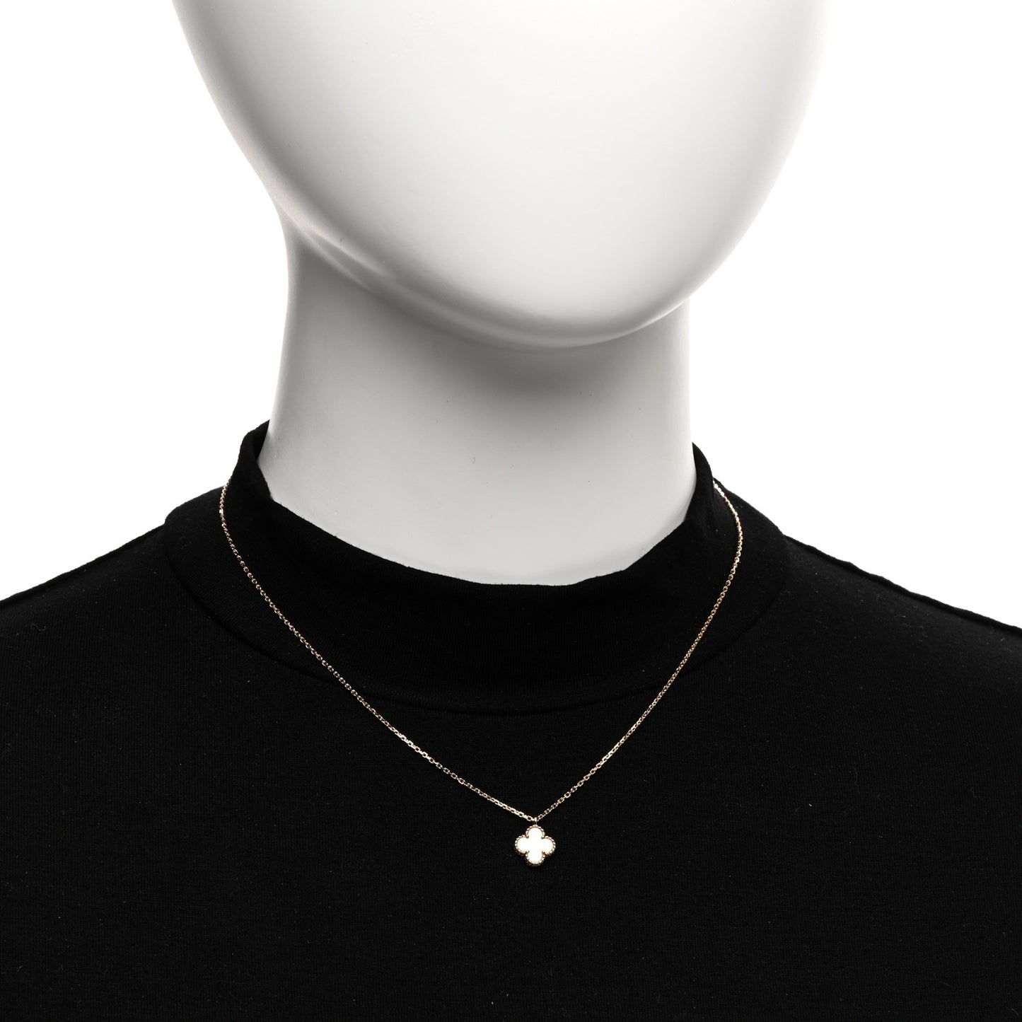 18K Yellow Gold Mother of Pearl Sweet Alhambra Pendant Necklace