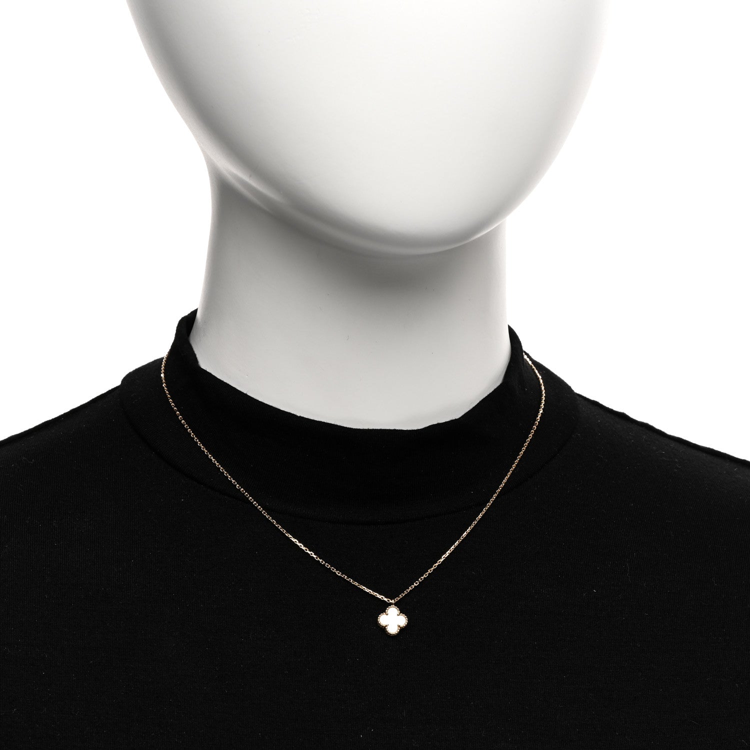 Van Cleef & Arpels 18K Yellow Gold Mother of Pearl Sweet Alhambra Pendant Necklace 2 of 6