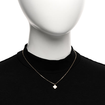 Van Cleef & Arpels 18K Yellow Gold Mother of Pearl Sweet Alhambra Pendant Necklace 2 of 6