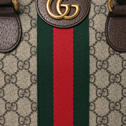 Gucci GG Supreme Monogram Textured Calfskin Web Medium Ophidia Briefcase Beige Ebony New Acero 9 of 19
