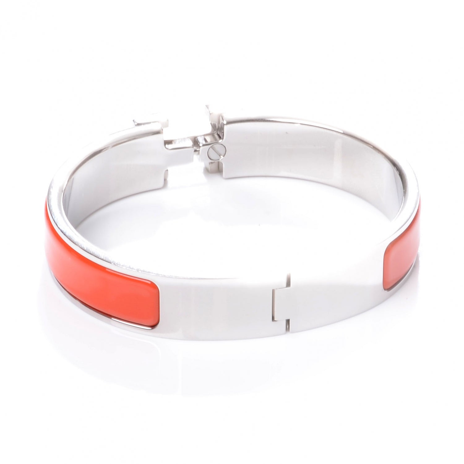 Hermes Narrow Enamel Clic Clac White H Bracelet PM Capucine 5 of 5