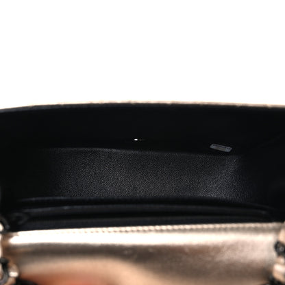 Chanel Metallic Lambskin Quilted Mini Square Flap Gold Black 5 of 10