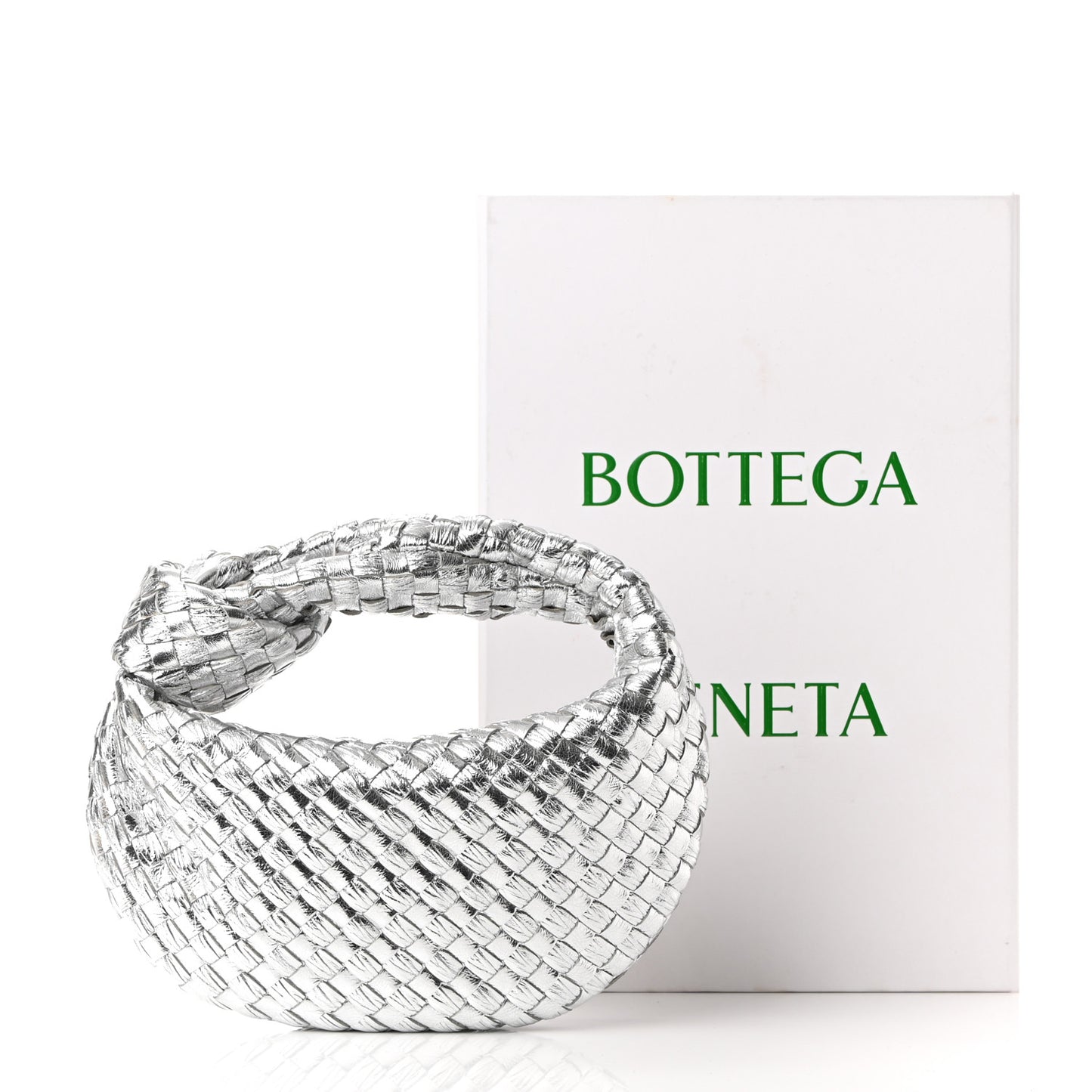 Metallic Nappa Intrecciato Mini Jodie Silver