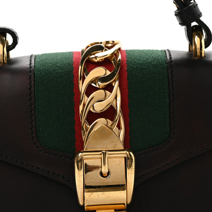 Gucci Calfskin Mini Sylvie Top Handle Bag Black 8 of 11