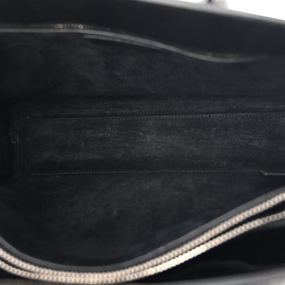 Saint Laurent Calfskin Crocodile Embossed Small Sac de Jour Black 6 of 14