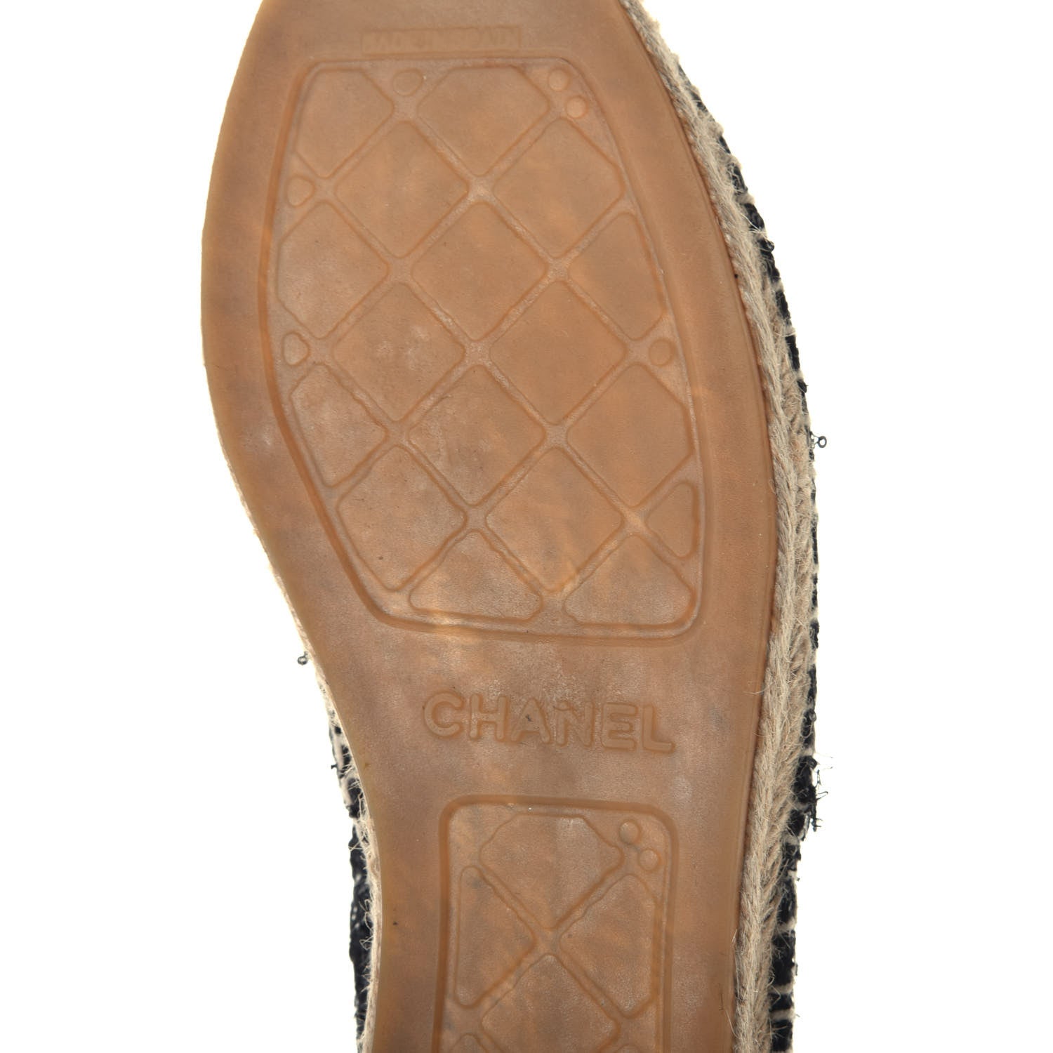 Chanel Tweed Patent Goatskin Sequin CC Espadrilles 37 Black 6 of 11