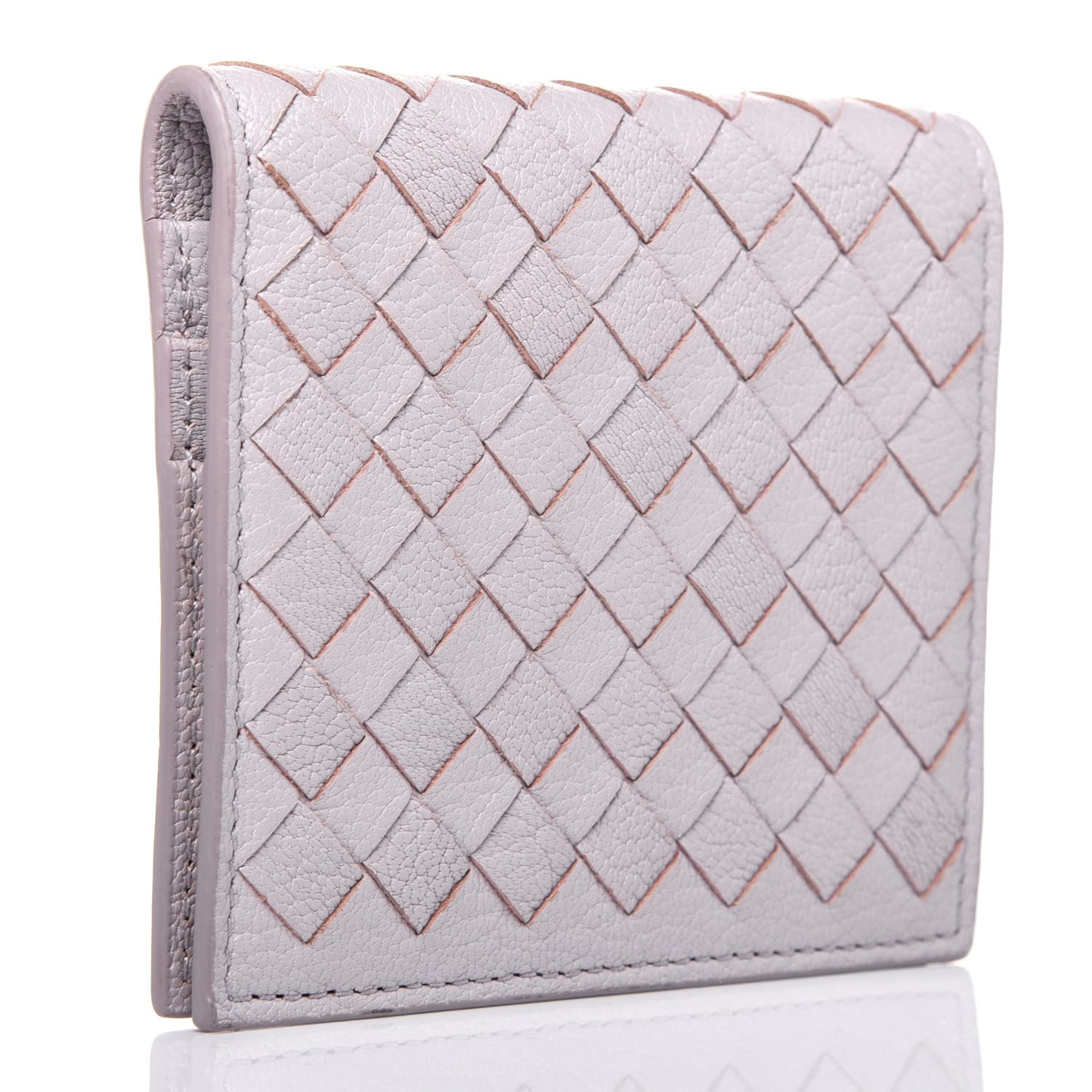 Goatskin Intrecciato Card Holder Pink