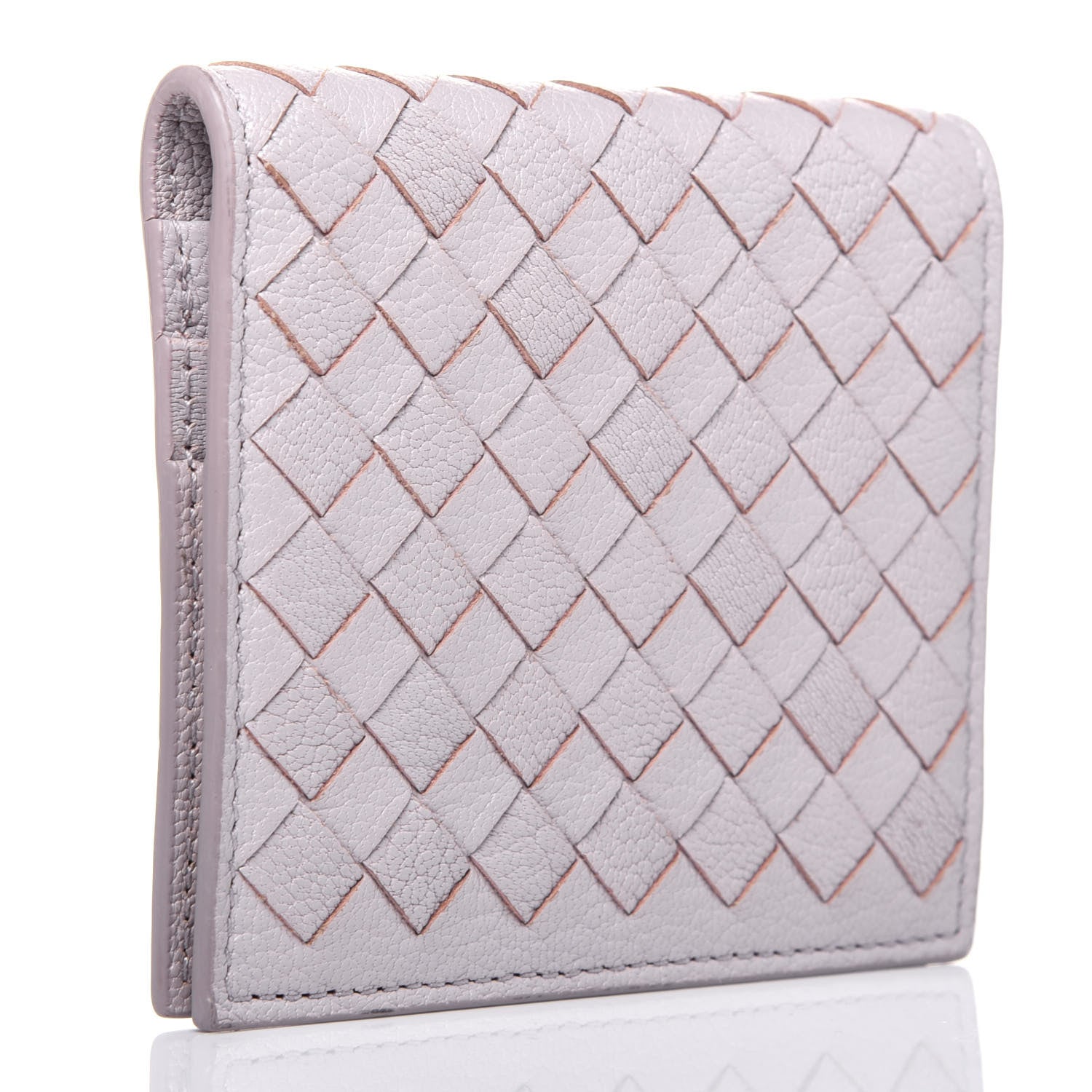Bottega Veneta Goatskin Intrecciato Card Holder Pink 3 of 15
