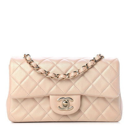 Chanel Iridescent Calfskin Quilted Mini Rectangular Flap Beige 1 of 8