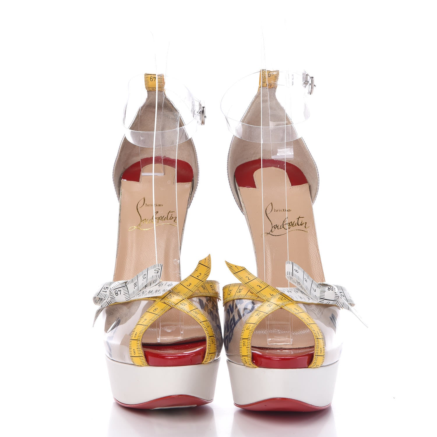 Christian Louboutin PVC Patent Ruban Calfskin Metricathy 150 Pumps 36 Transparent Yellow 2 of 8