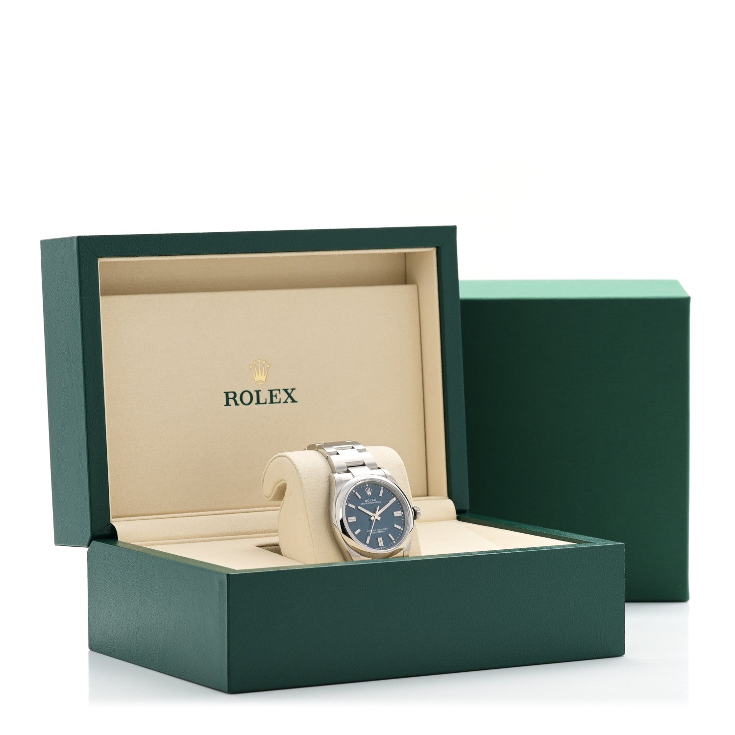 Rolex Stainless Steel 36mm Oyster Perpetual Watch Med Blue 126000 5 of 5