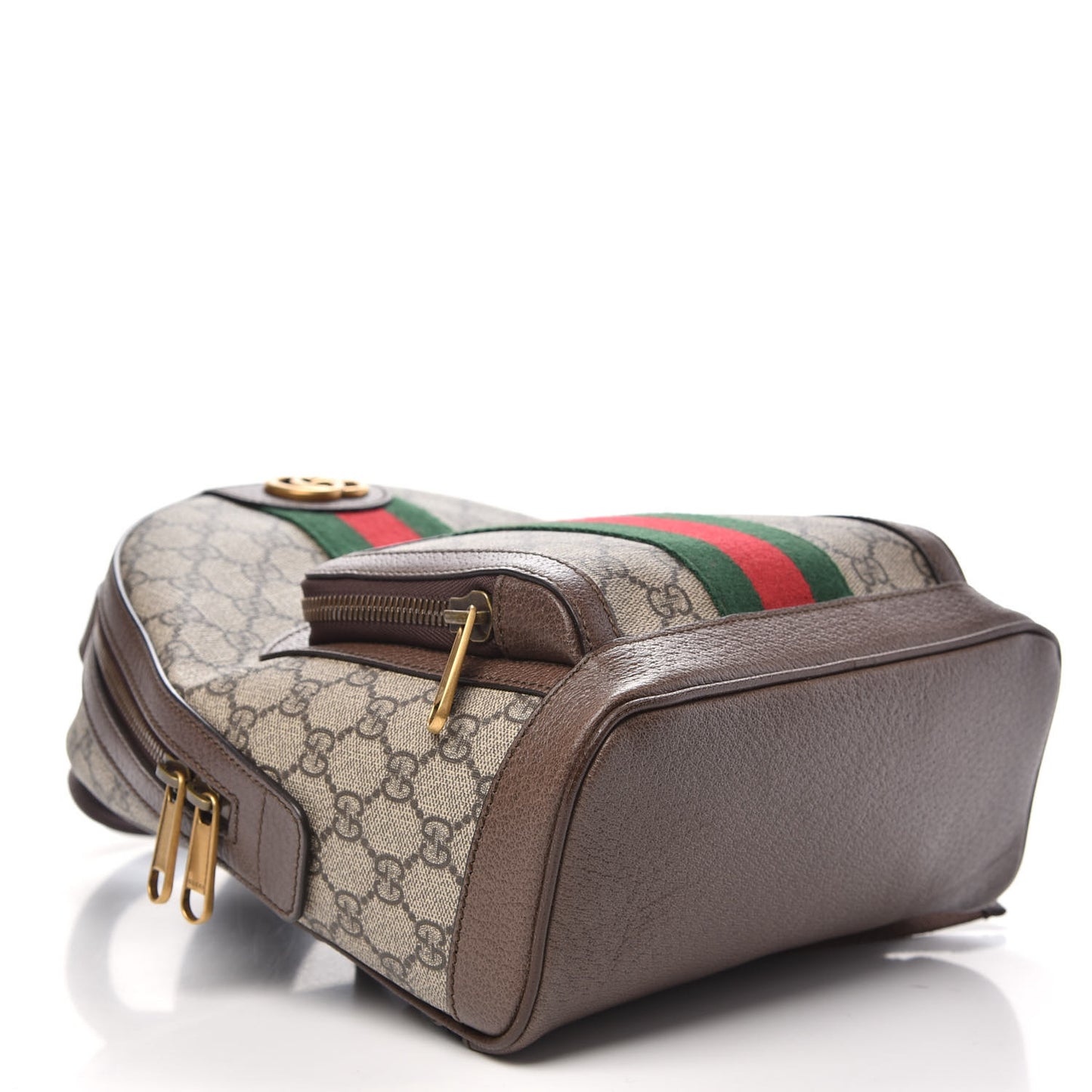 GG Supreme Monogram Calfskin Web Small Ophidia Day Backpack Beige Ebony New Acero