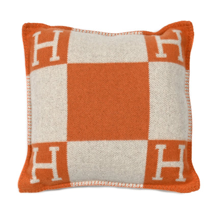 Hermes Wool Cashmere Avalon Pillow PM Ecru Potiron 1 of 3