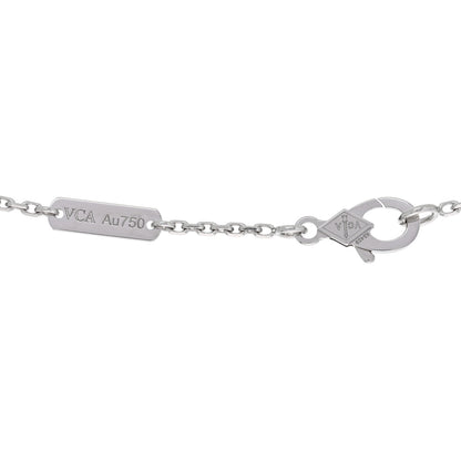 Van Cleef & Arpels 18K White Gold Mother of Pearl Vintage Alhambra Pendant Necklace 4 of 4