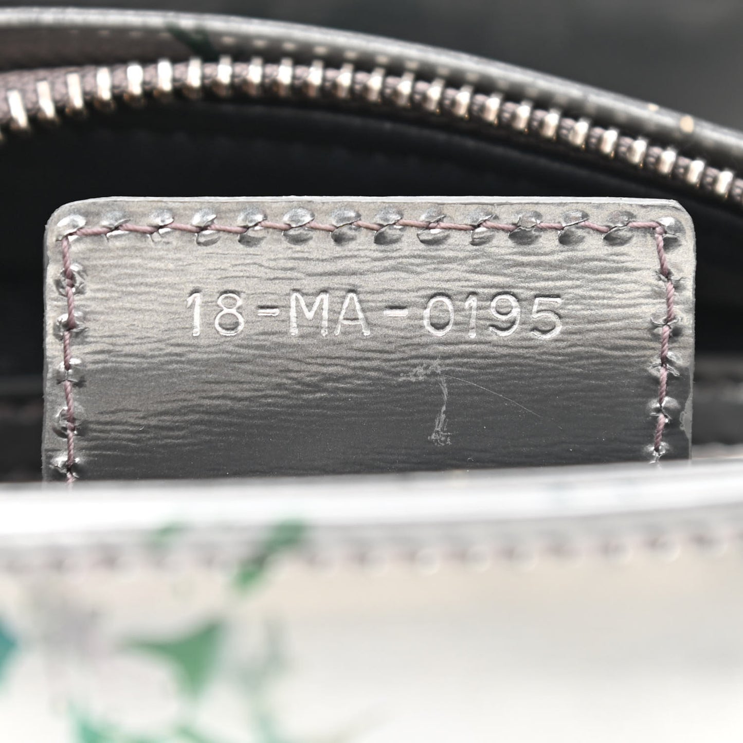 Metallic Patent Floral Printed Medium Lady Dior
