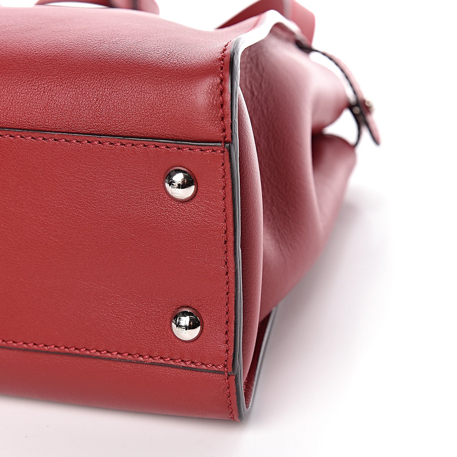 Fendi Vitello Seta Shiny Nappa Medium Peekaboo Iconic Satchel Ribes Azzurro Polvere 12 of 13