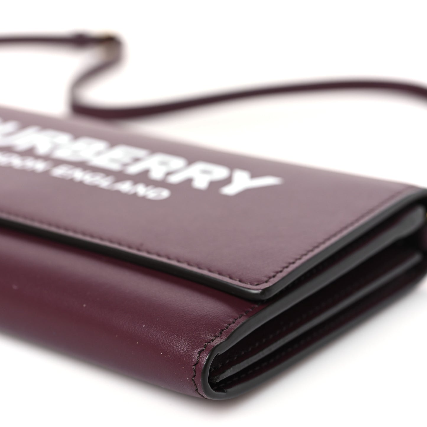 Calfskin Logo Hazelmere Wallet With Detachable Strap Deep Maroon