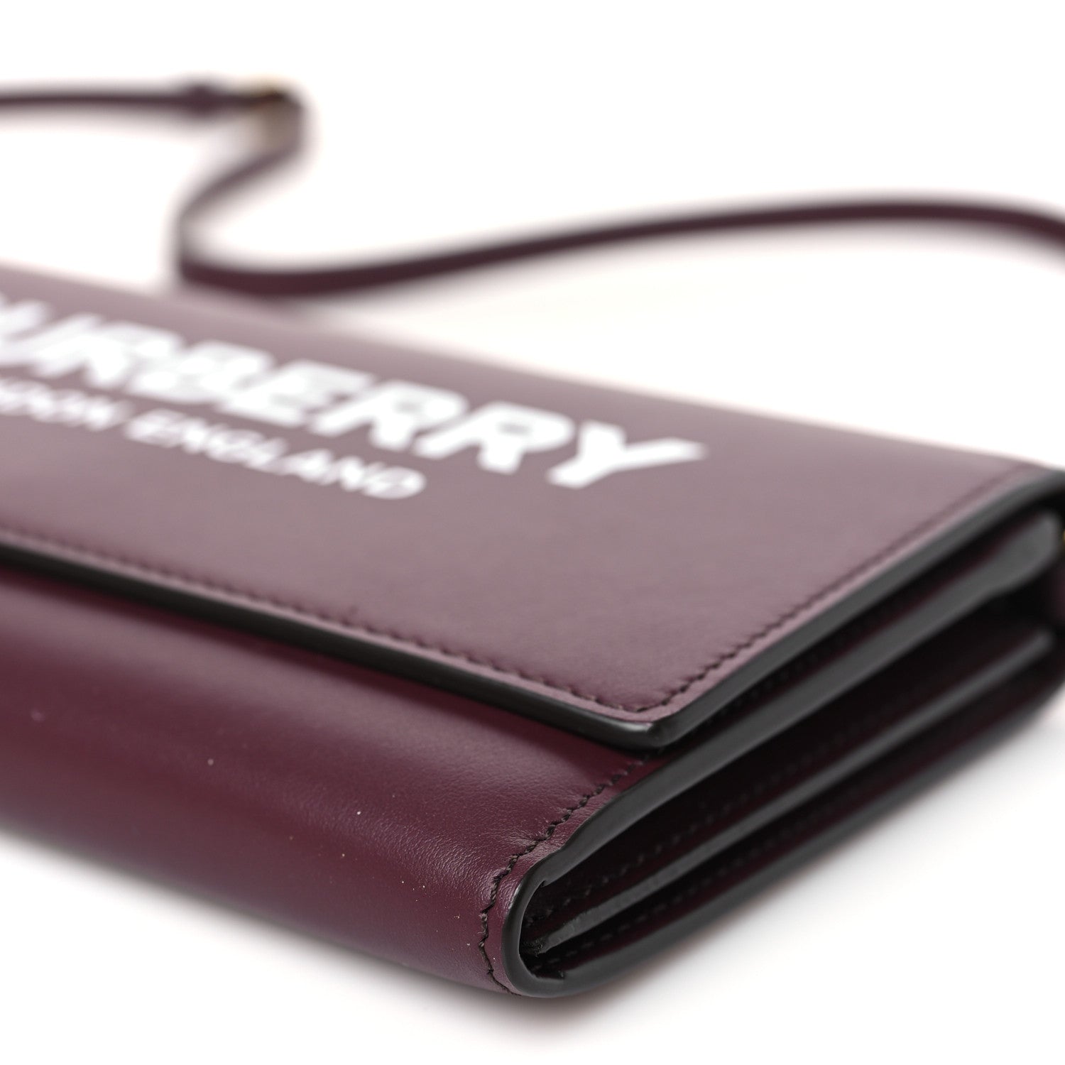 Burberry Calfskin Logo Hazelmere Wallet With Detachable Strap Deep Maroon 8 of 8
