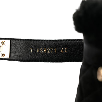 Chanel Suede Calfskin Shearling Turn Lock Clogs 40 Black 7 of 9