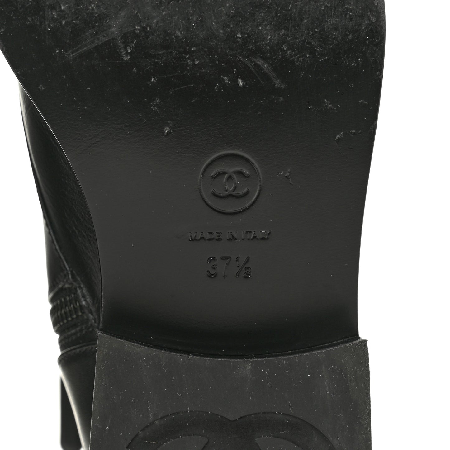 Calfskin Lace Up Combat Boots 37.5 Black