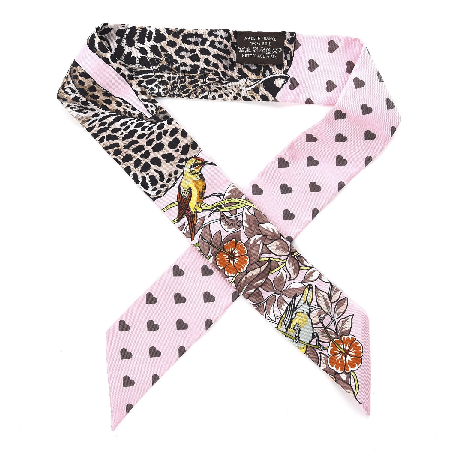 Hermes Silk Jungle Love Love Twilly Rose Pale Etoupe 1 of 3