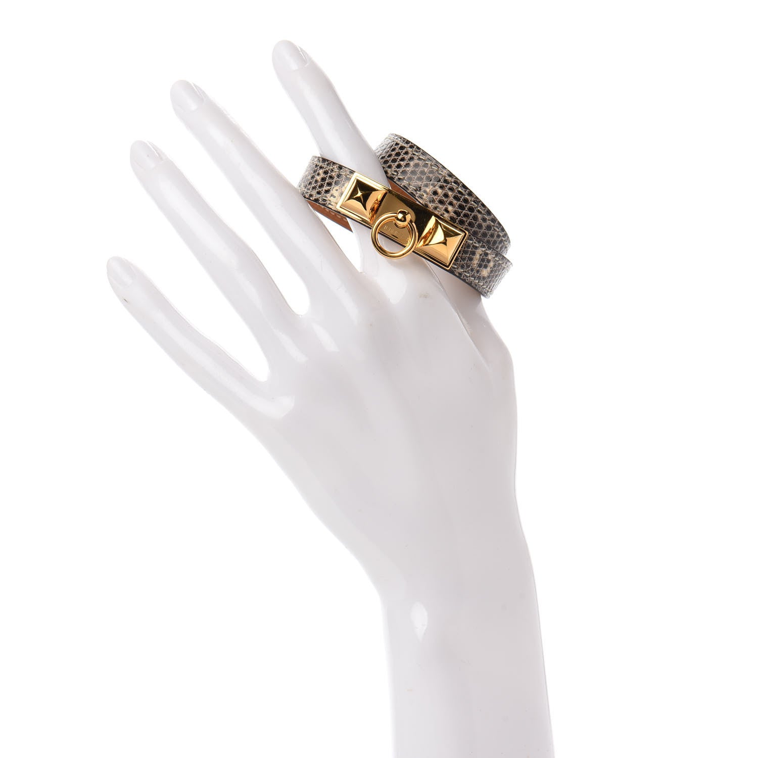 Hermes Lizard Rivale Double Tour Bracelet T2 Ombre 2 of 7