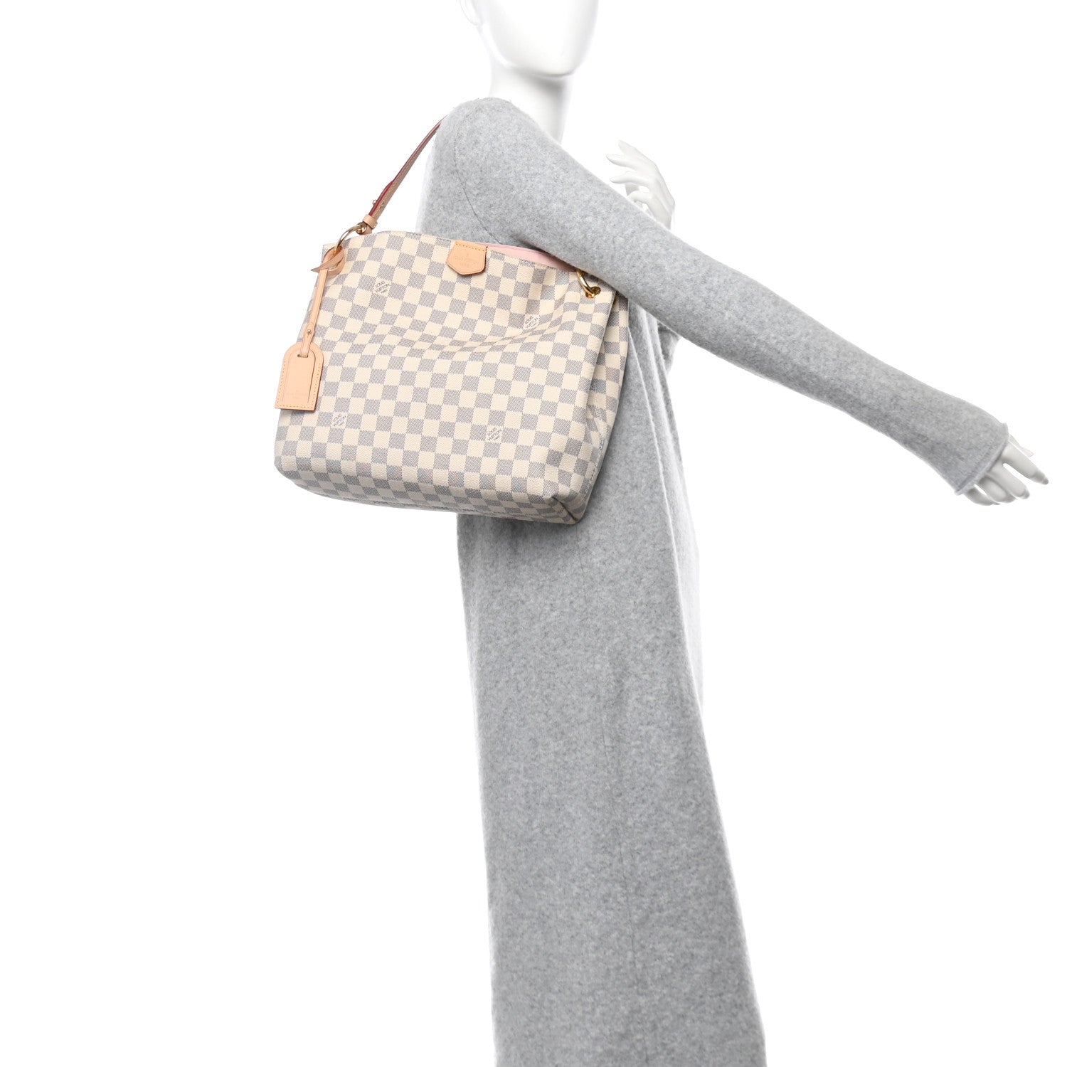 Louis Vuitton Damier Azur Graceful PM Rose Ballerine 2 of 9