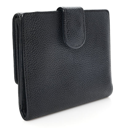 Chanel Caviar Timeless CC Compact French Wallet Black 3 of 9
