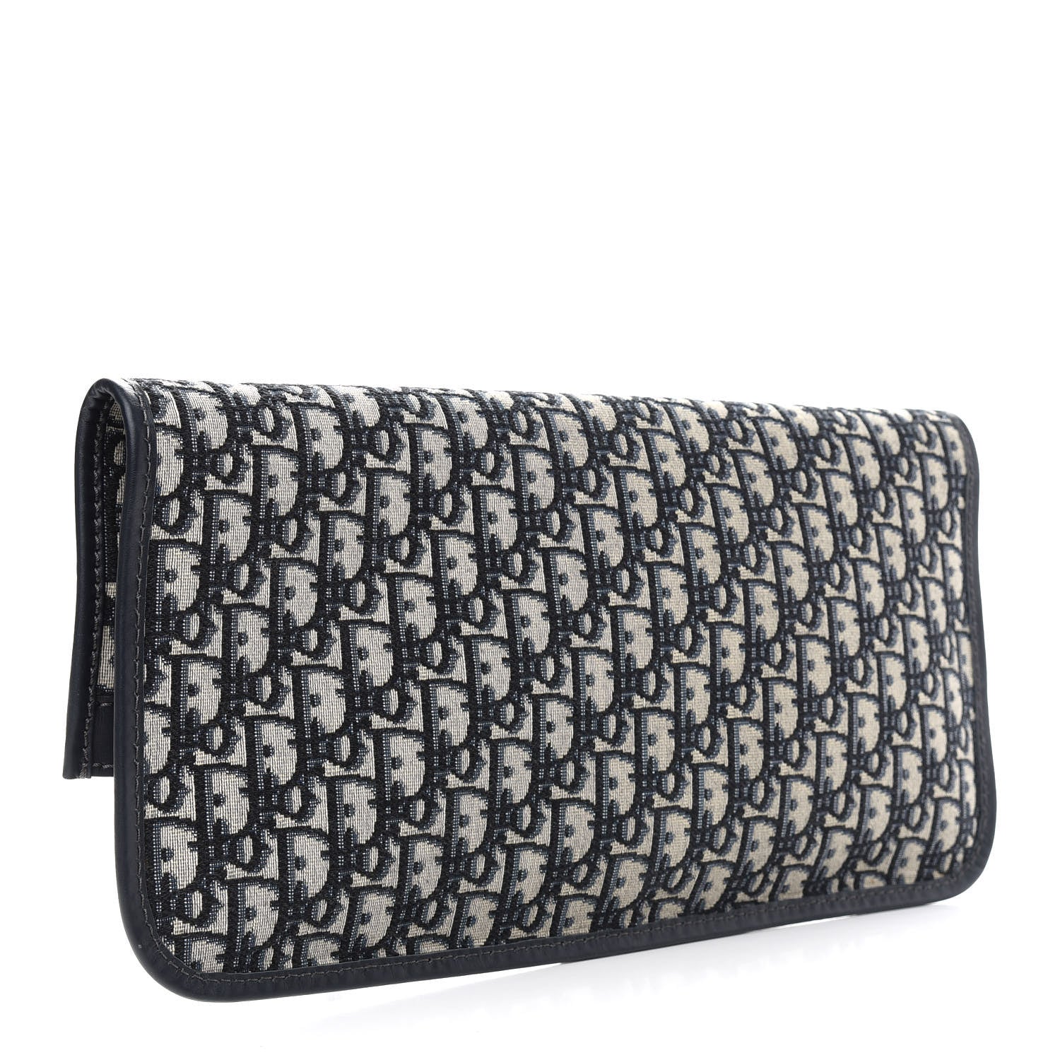 Christian Dior Oblique Fold Over Clutch Blue 4 of 10