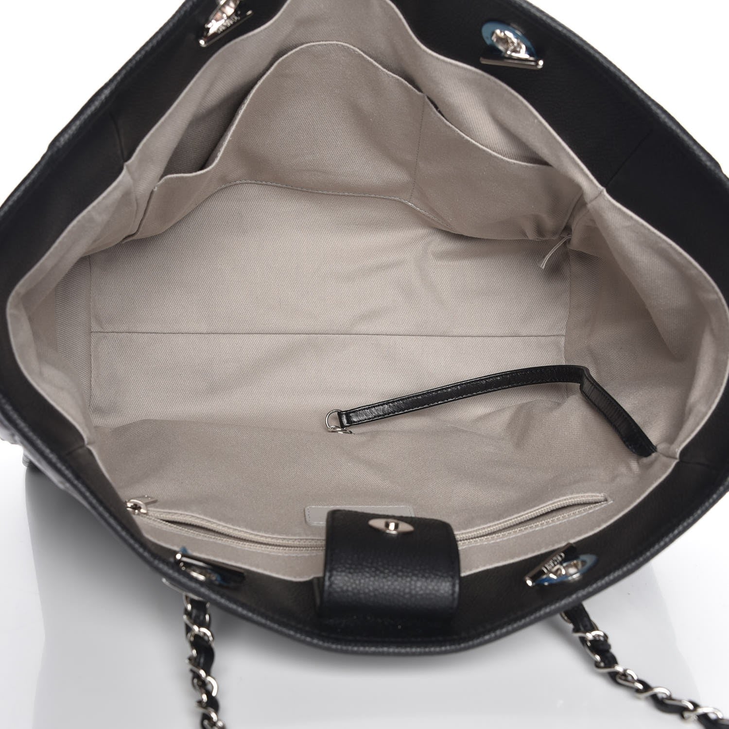 Chanel Glazed Calfskin Small Deauville Tote Black 5 of 7