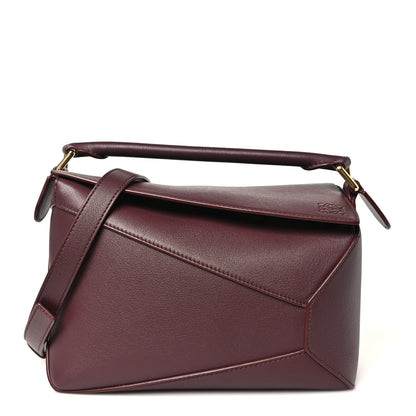 Loewe Soft Grained Calfskin Small Puzzle Edge Bag Dark Burgundy 1 of 9
