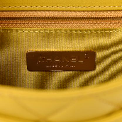 Chanel Lambskin Quilted Small Chain Infinity Top Handle Flap Yellow 6 of 15