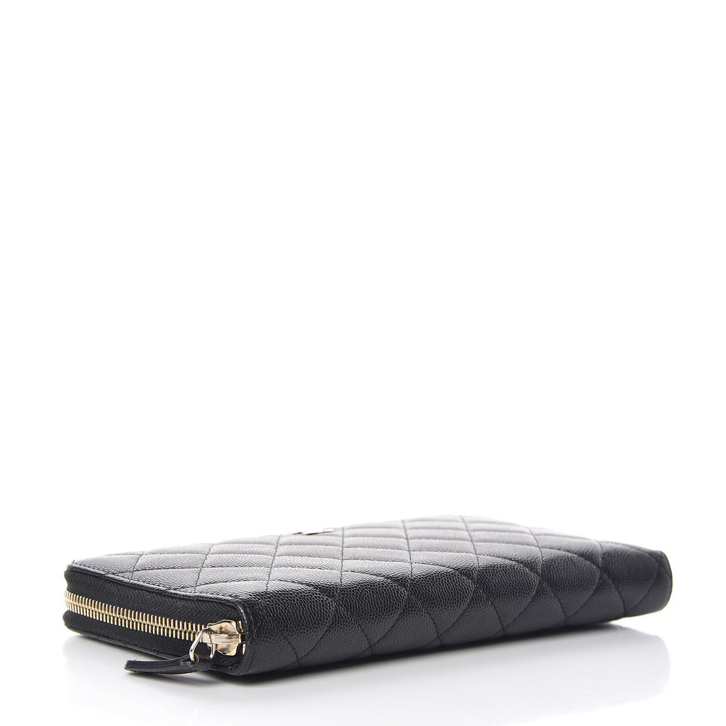 Caviar Quilted Large Zip Around Organizer Wallet Black