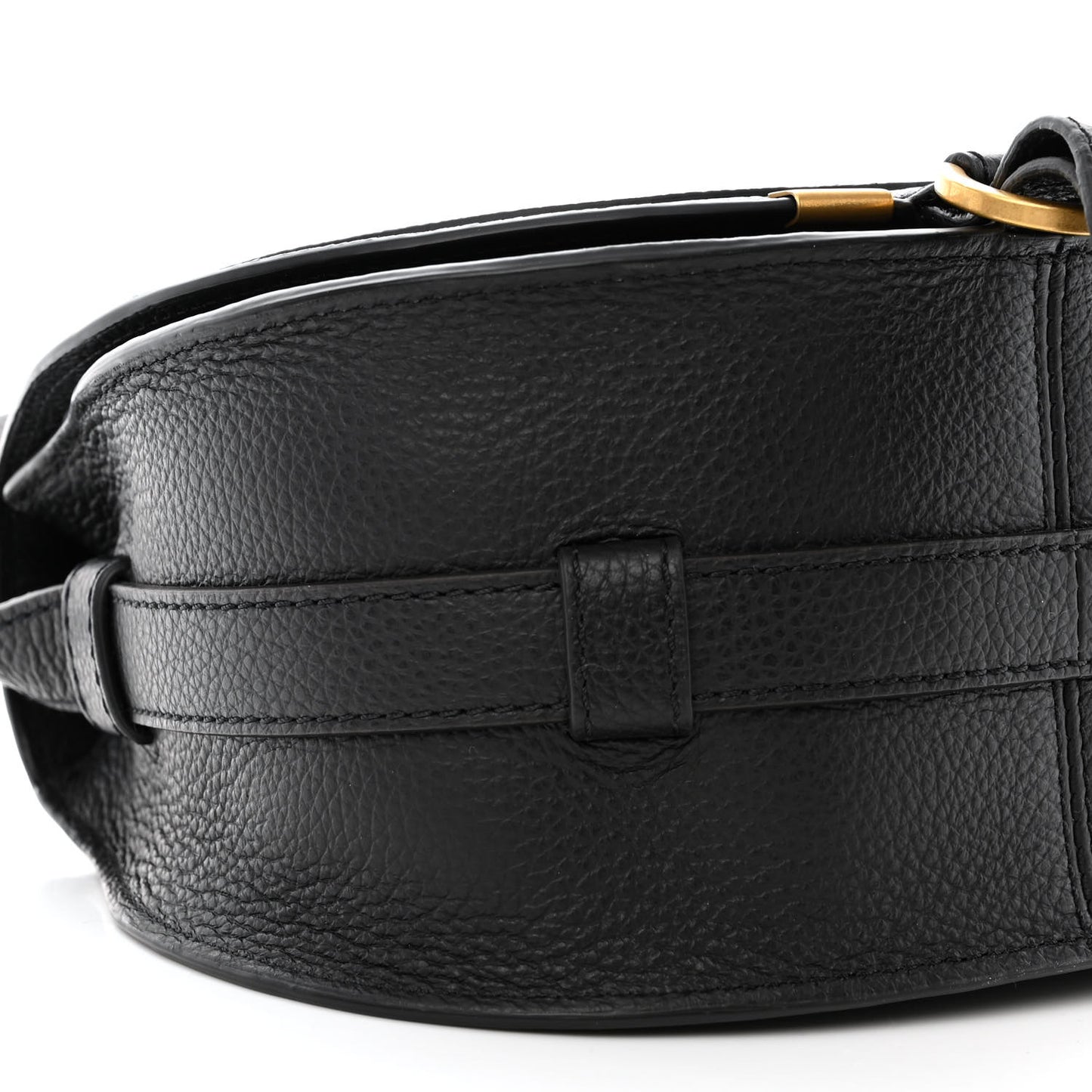 Calfskin Mini Marcie Round Crossbody Bag Black