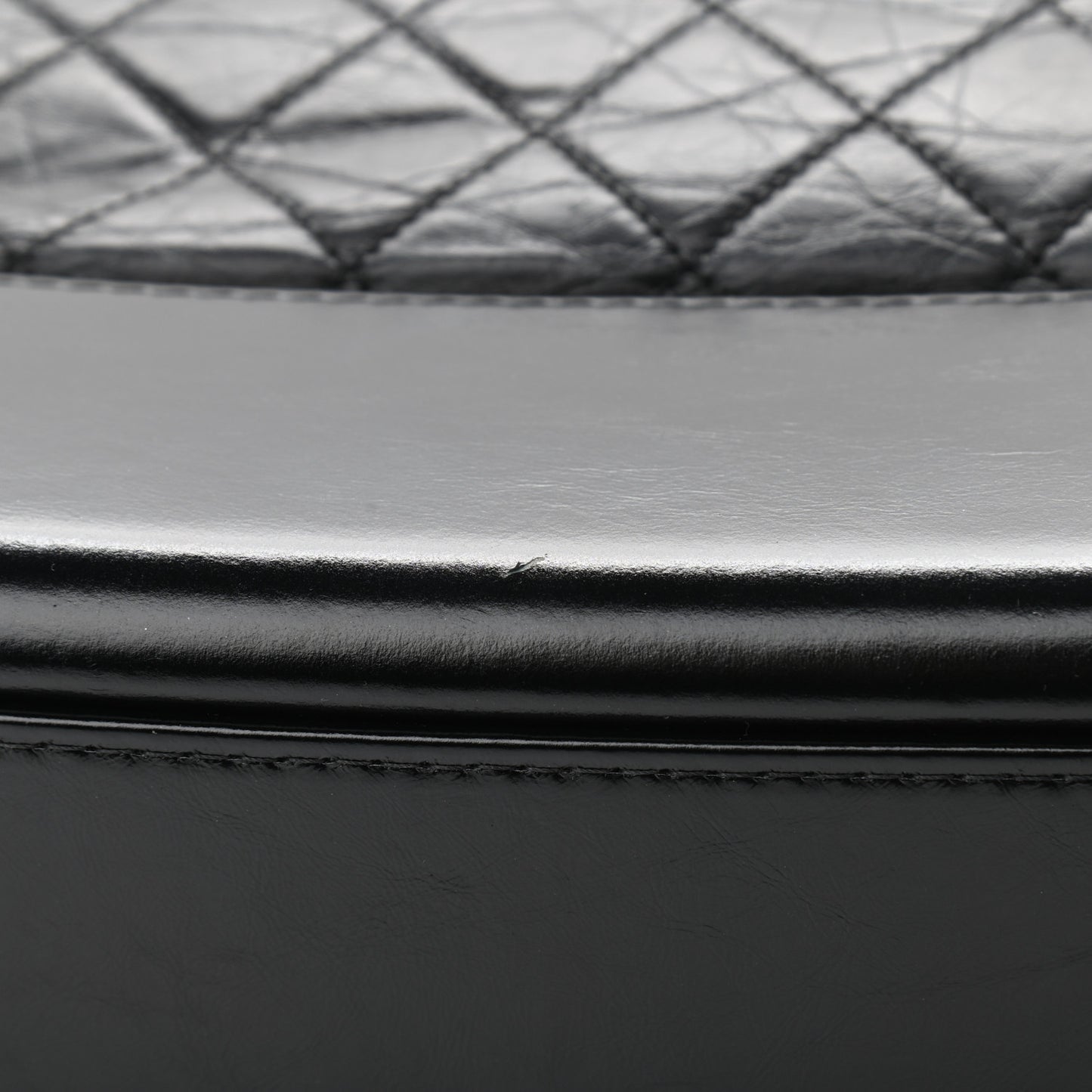 Aged Calfskin Quilted Large Gabrielle Hobo Black