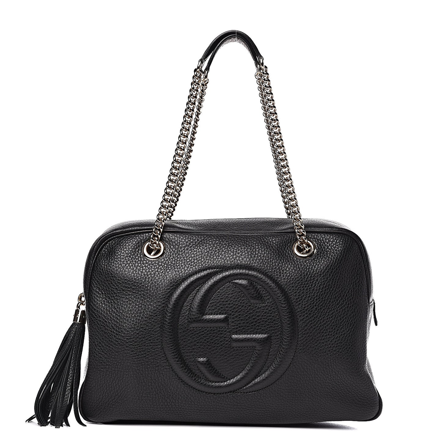 Pebbled Calfskin Medium Soho Bowler Black
