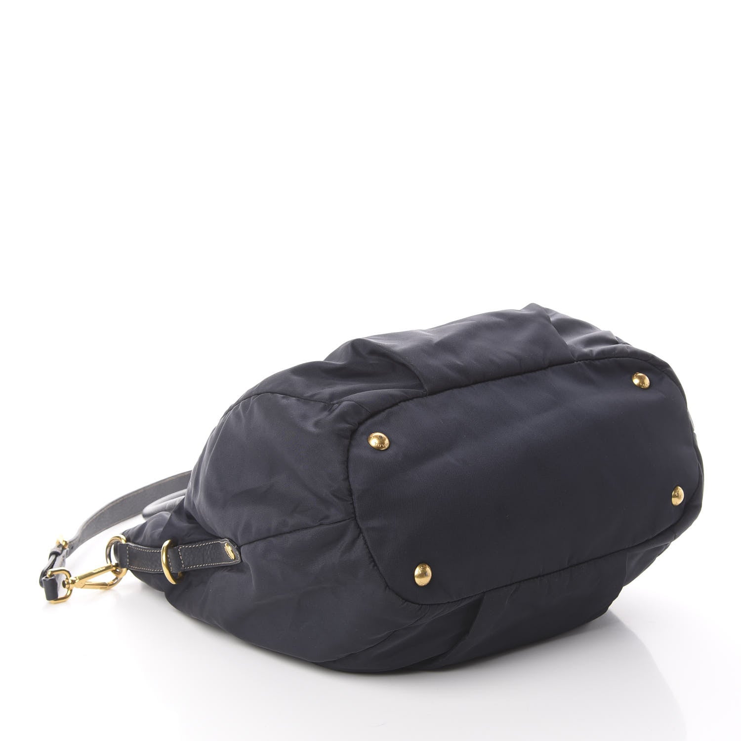 Prada Tessuto Nylon Vitello Daino Tote Blue 3 of 9