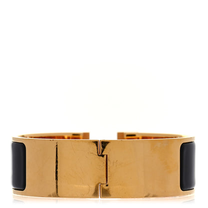 Hermes Enamel Wide Clic Clac H Bracelet GM Black 3 of 4