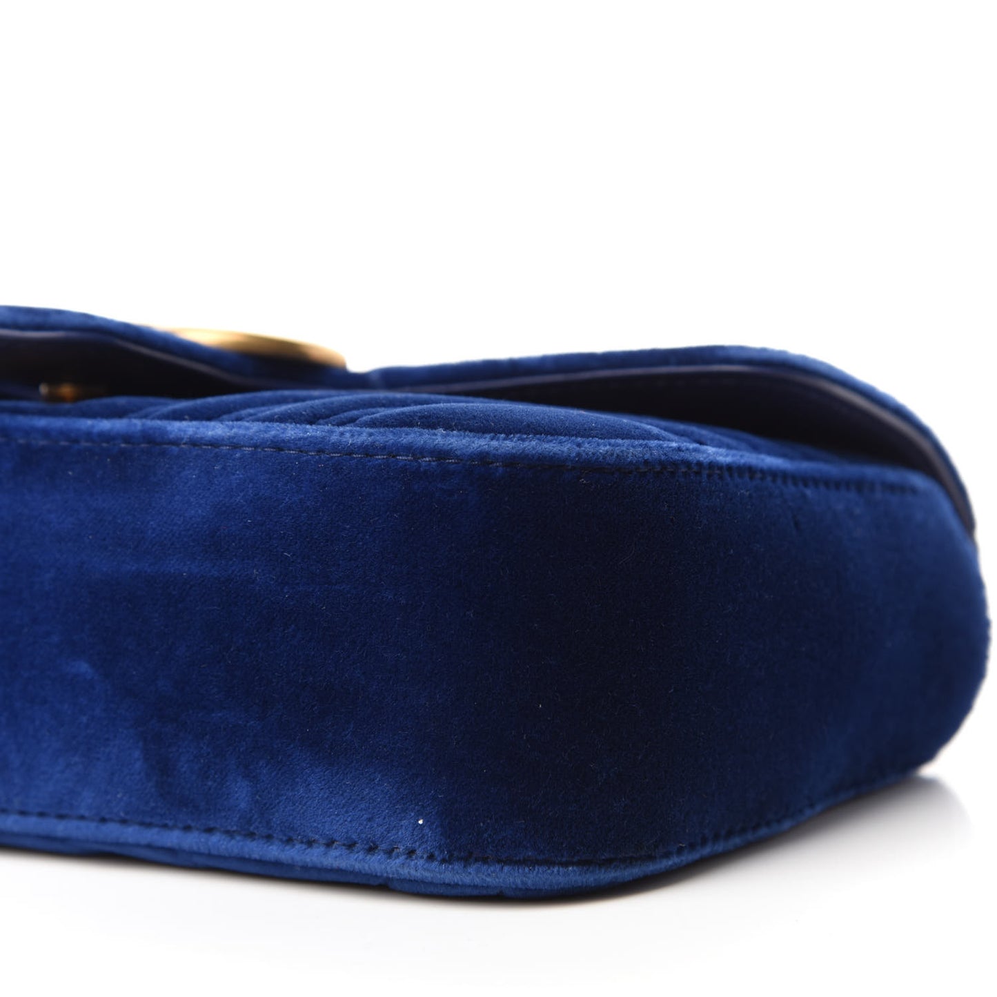 Velvet Matelasse Mini GG Marmont Shoulder Bag Cobalt Blue
