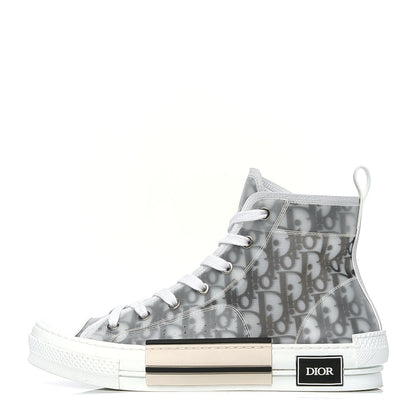 Christian Dior Technical Canvas Oblique Mens B23 High Top Sneakers 42 White Black 1 of 5