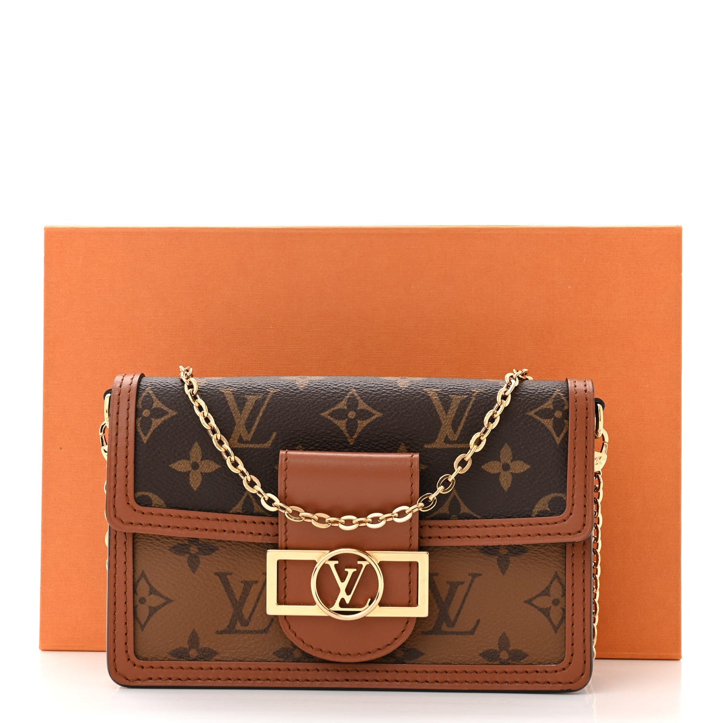 LOUIS VUITTON Reverse Monogram Dauphine Chain Wallet