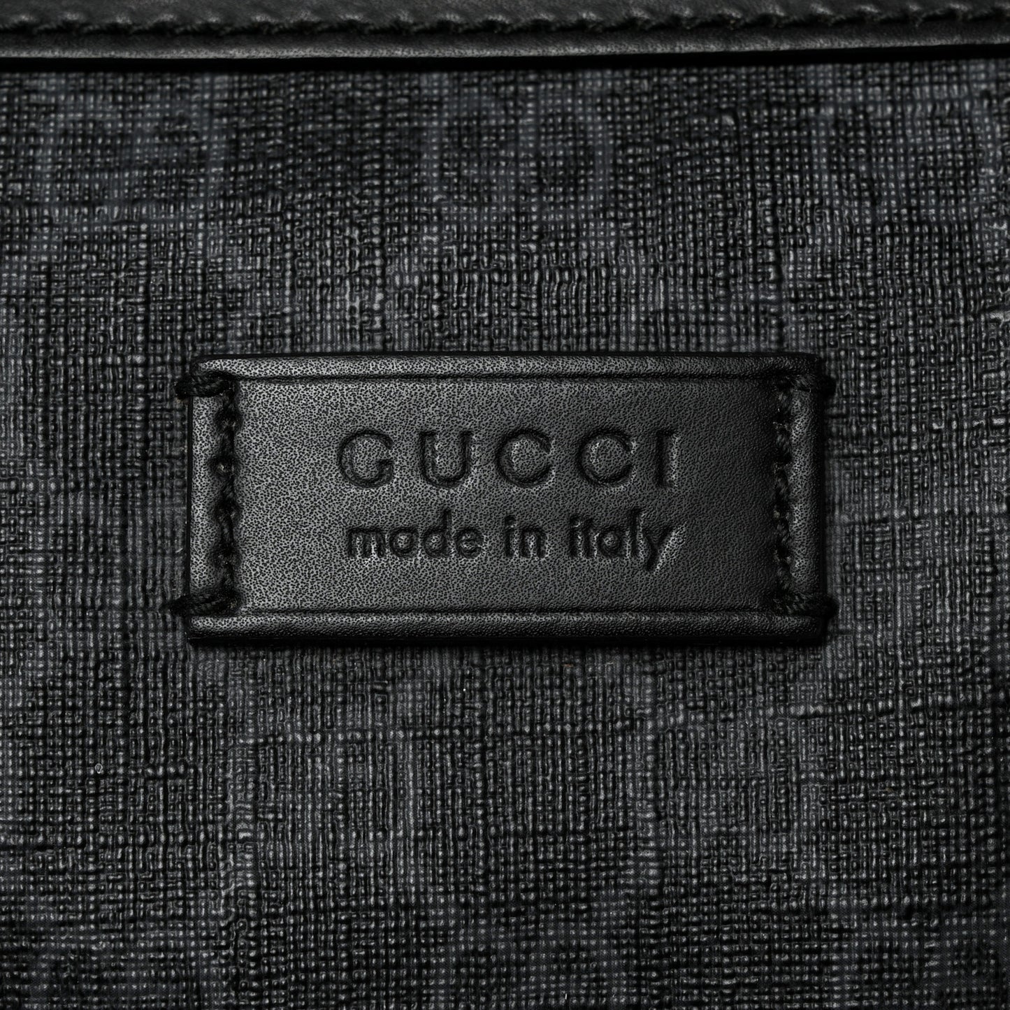 Soft GG Supreme Monogram Appia Calfskin Web Large Carry On Duffle Bag Black Grey