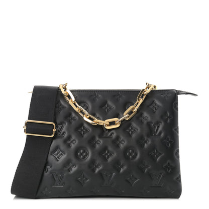 Louis Vuitton Lambskin Embossed Monogram Coussin PM Black 1 of 8