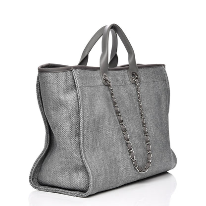 Chanel Canvas Large Deauville Tote Grey 4 of 8