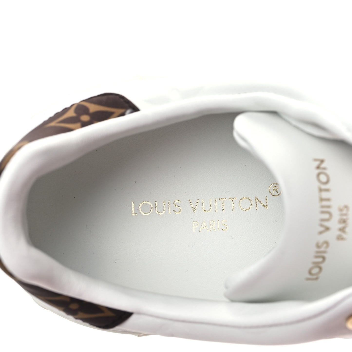 Lambskin Embossed Monogram Time Out Sneakers 39 White