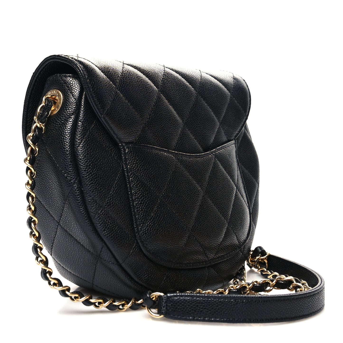 Caviar Quilted Small Messenger Flap Black